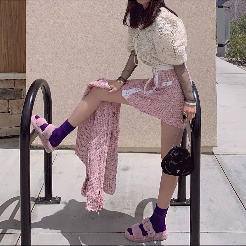 Pink Chanel Style Outfit（skirt+blazers)
